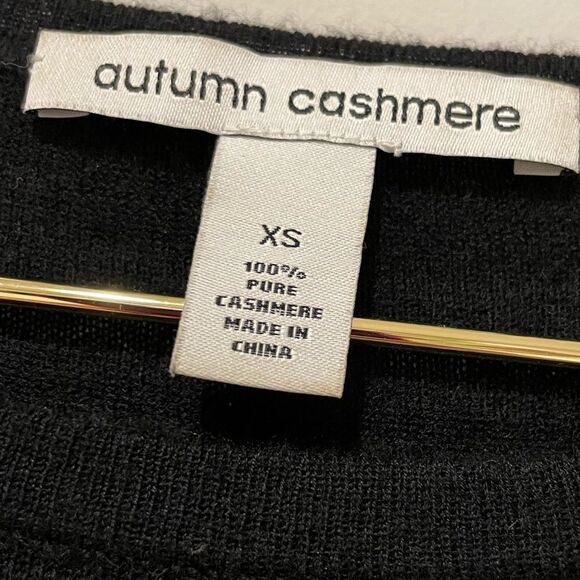 EUC Autumn Cashmere Sweater Black and White stripes Sz. XS - Picture 3 of 5